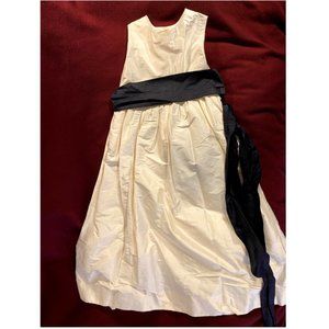 Tailored White Flower Girl Dress Shantung Silk